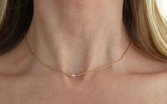 The Gold Birthstone Necklace October