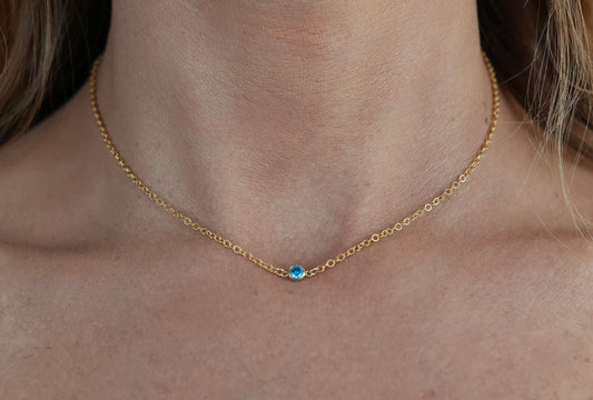 The Gold Birthstone Necklace December
