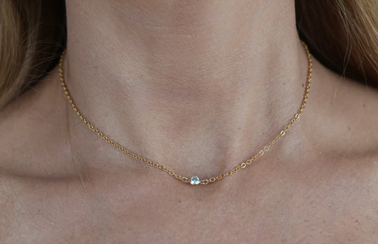 The Gold Birthstone Necklace April
