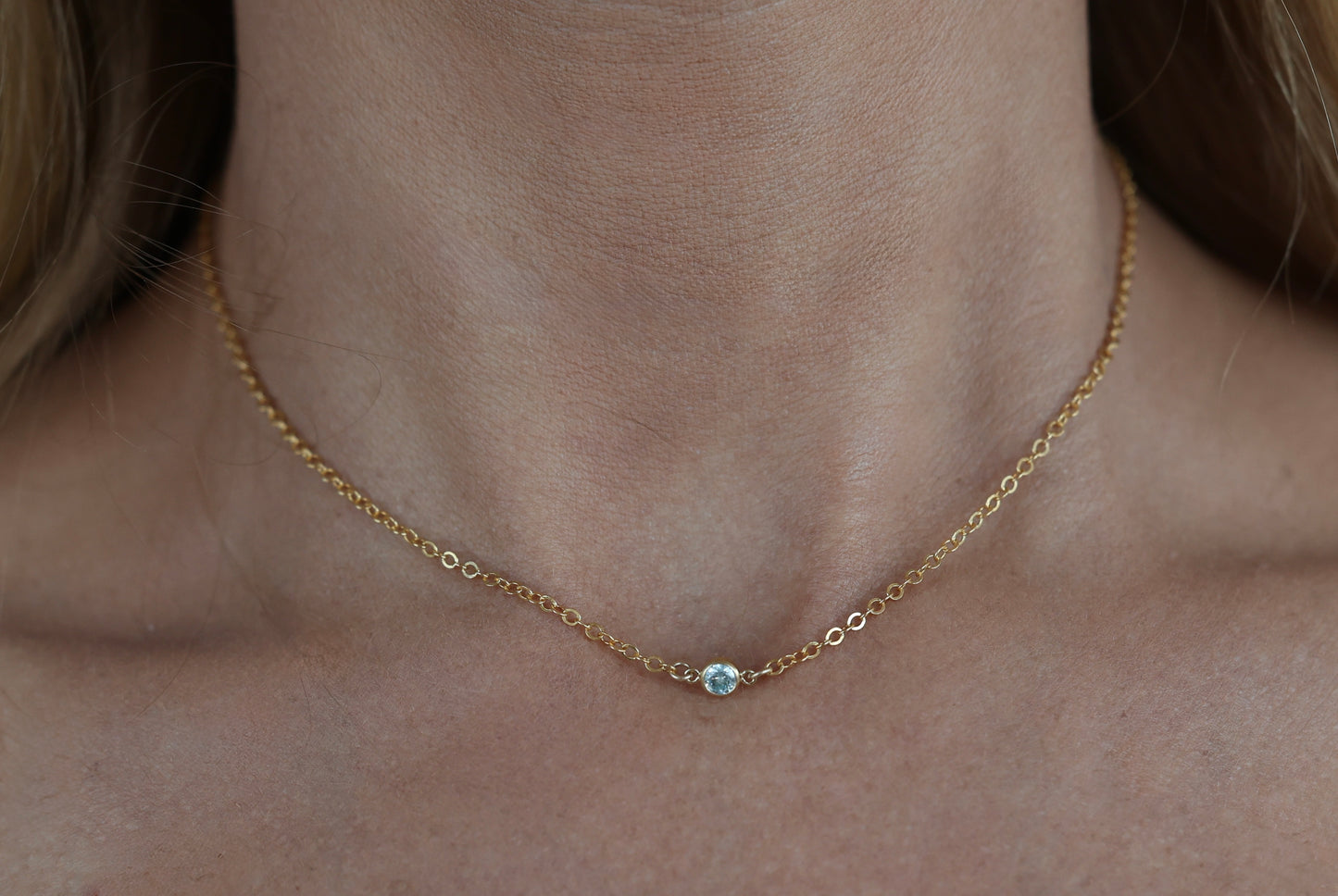 The Gold Birthstone Necklace April
