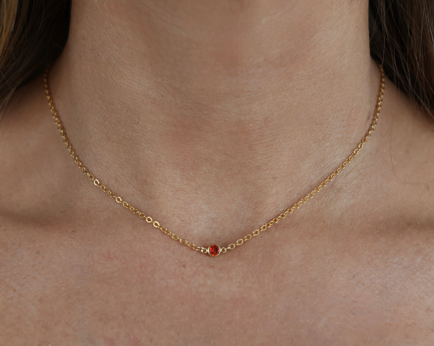 The Gold Birthstone Necklace July
