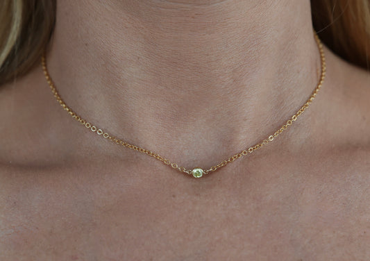 The Gold Birthstone Necklace August