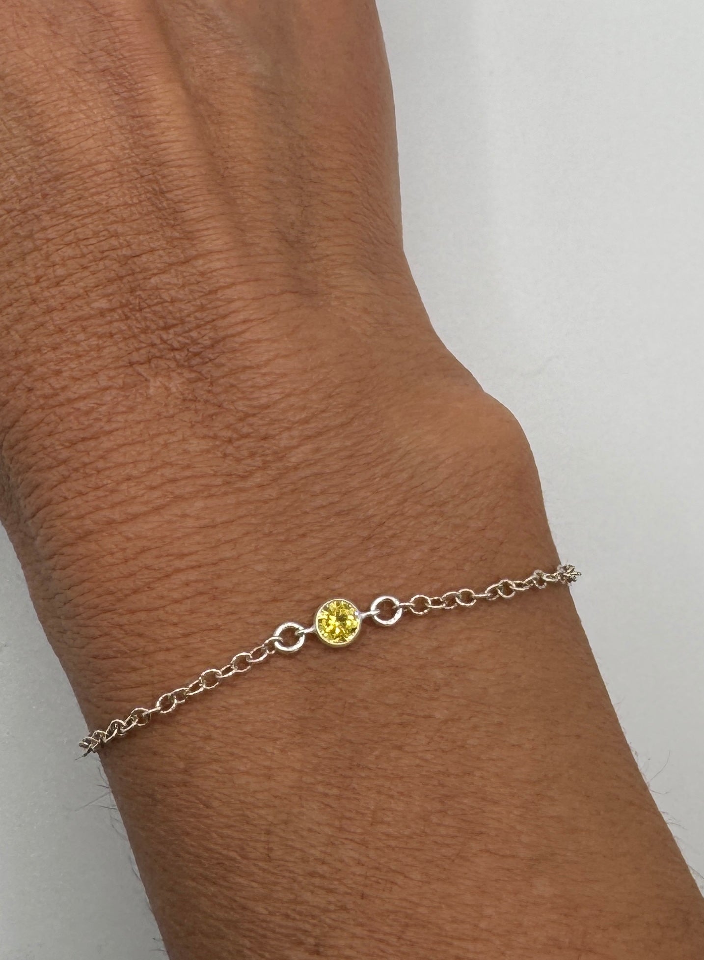 The Silver Birthstone Bracelet November
