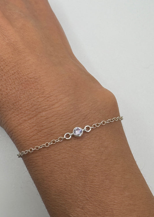 The Silver Birthstone Bracelet February