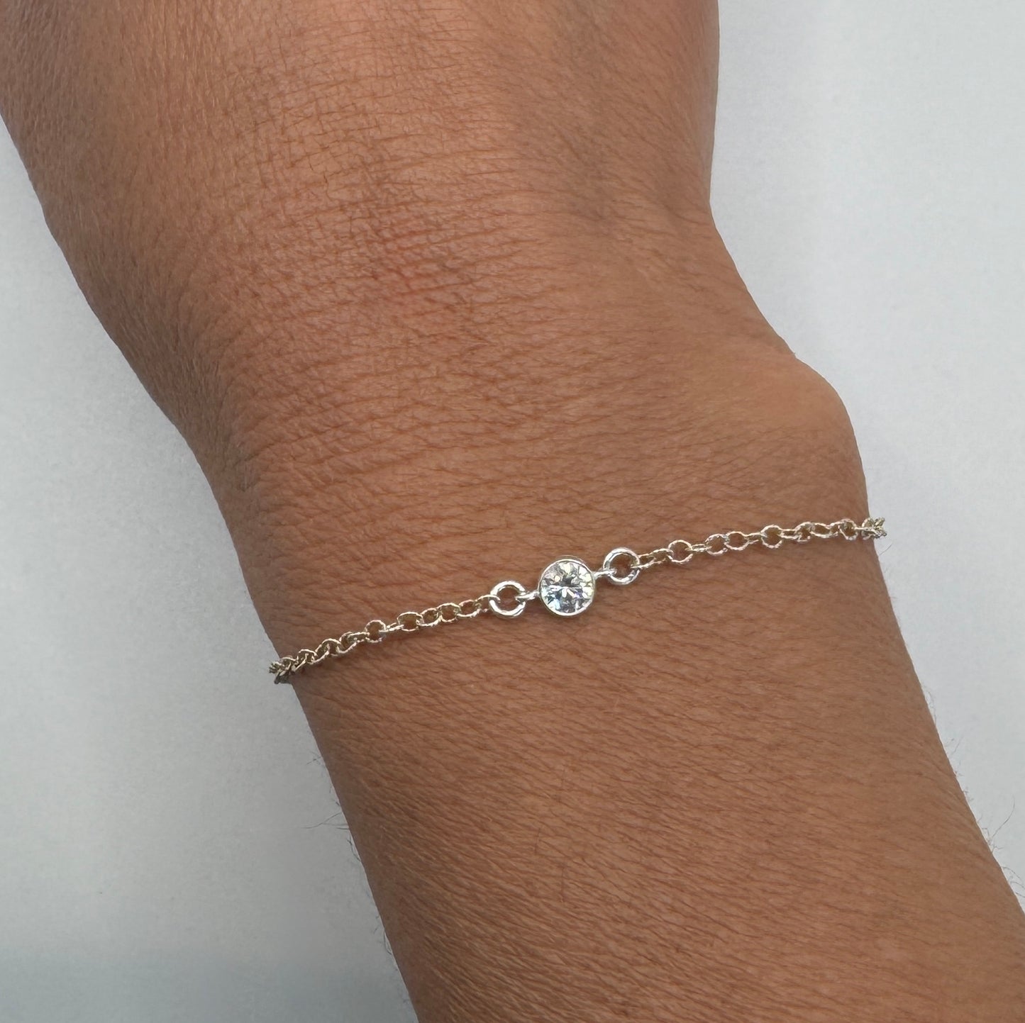 The Silver Birthstone Bracelet April