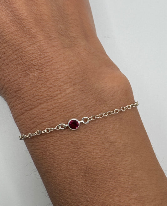 The Silver Birthstone Bracelet July