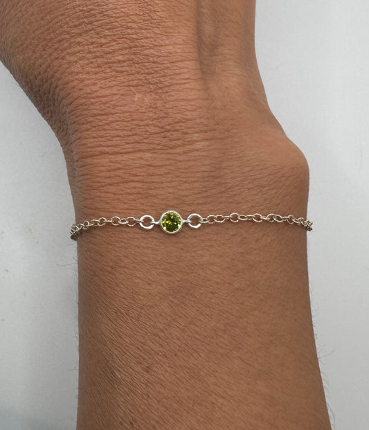 The Silver Birthstone Bracelet August