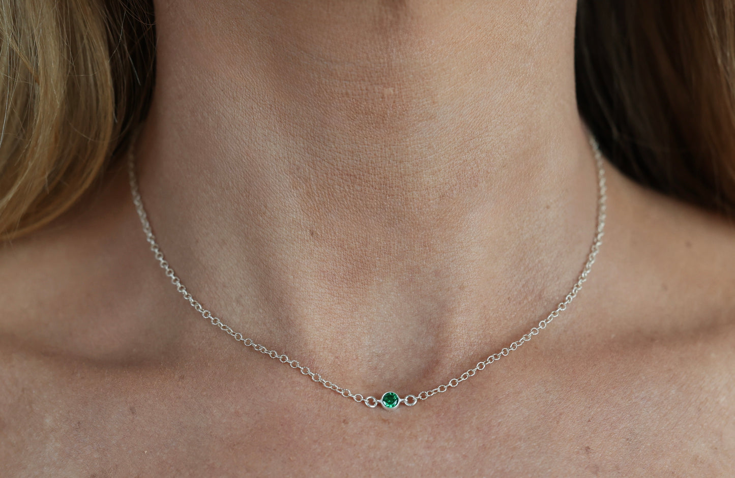 The Silver Birthstone Necklace May