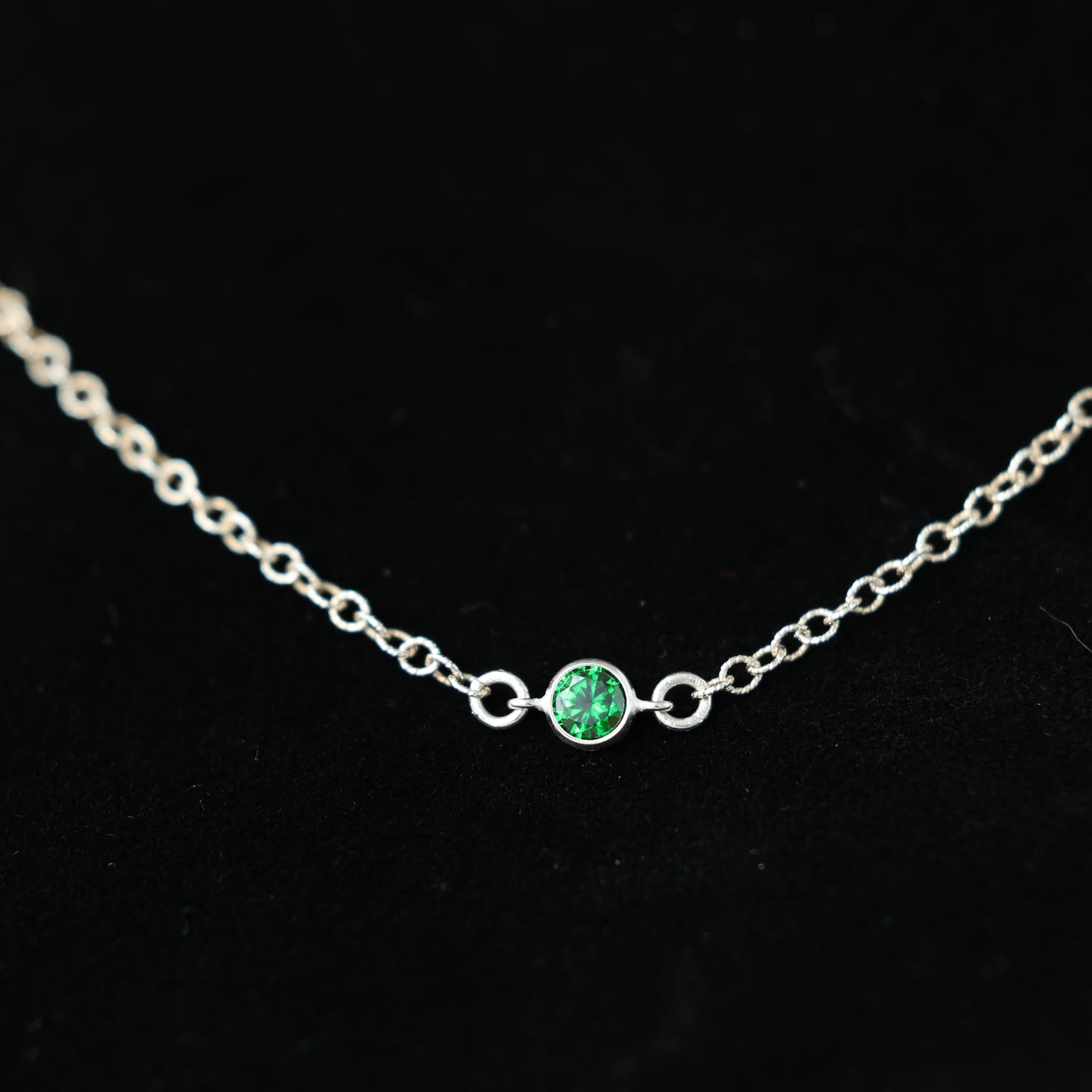 The Silver Birthstone Necklace May