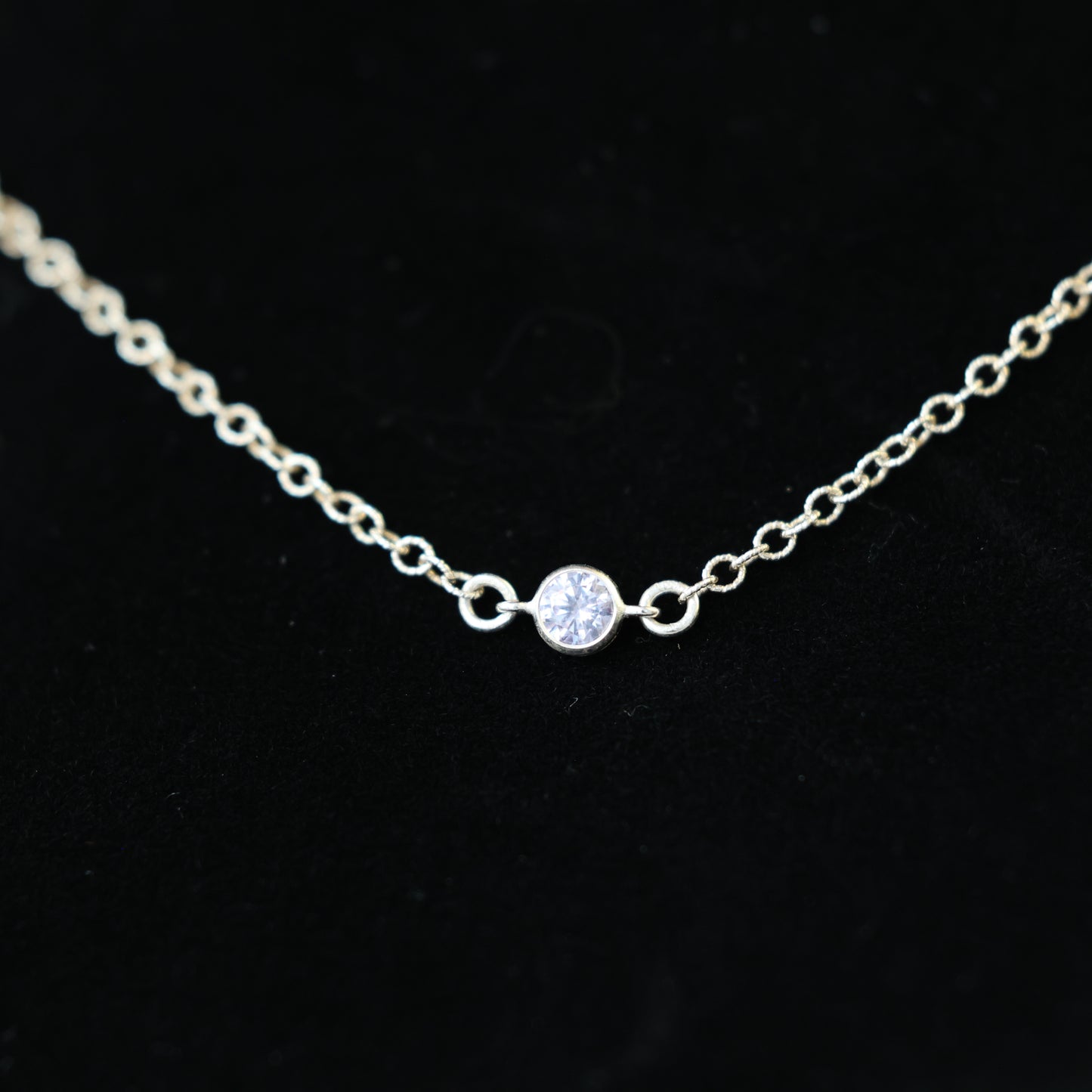 The Silver Birthstone Necklace April