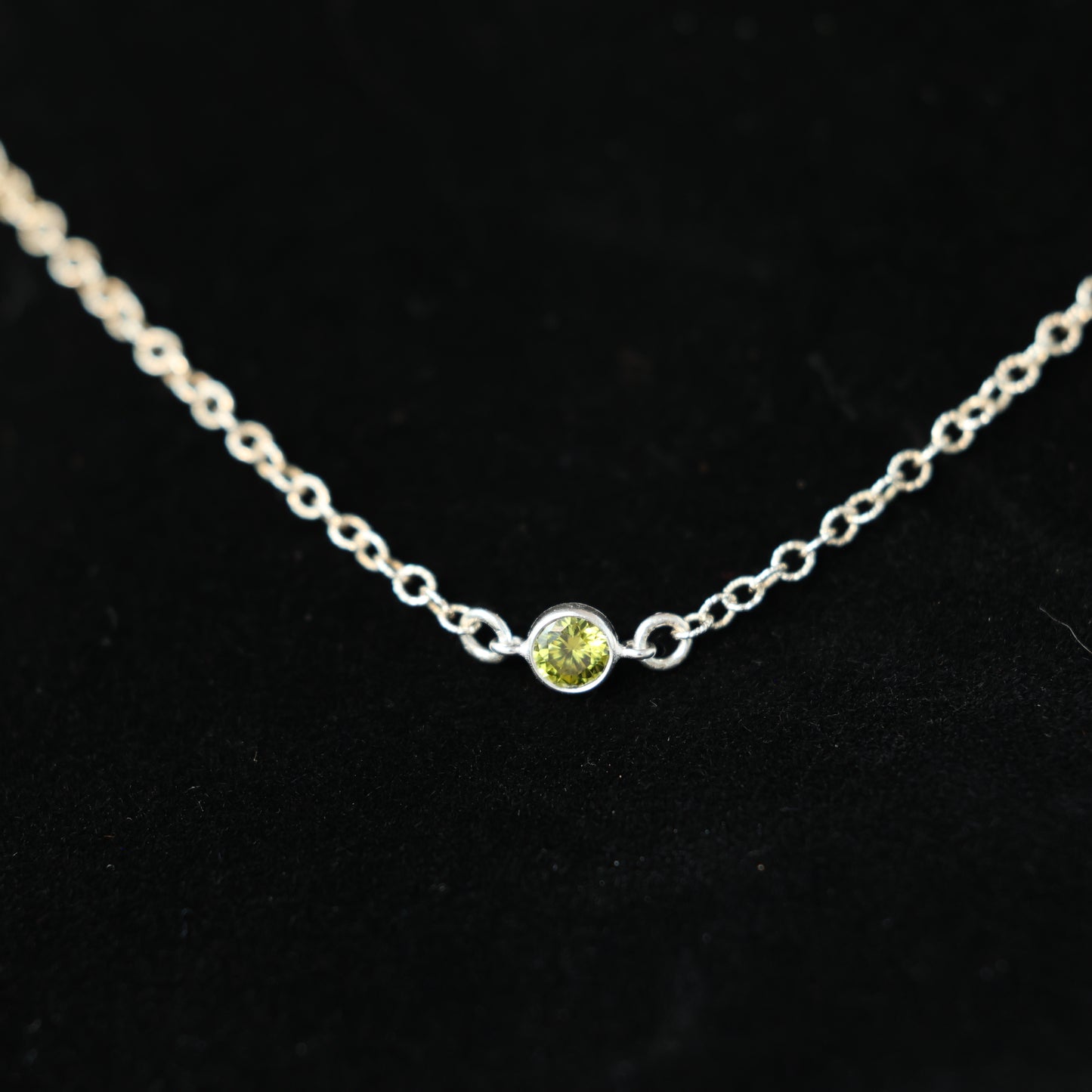 The Silver Birthstone Necklace August