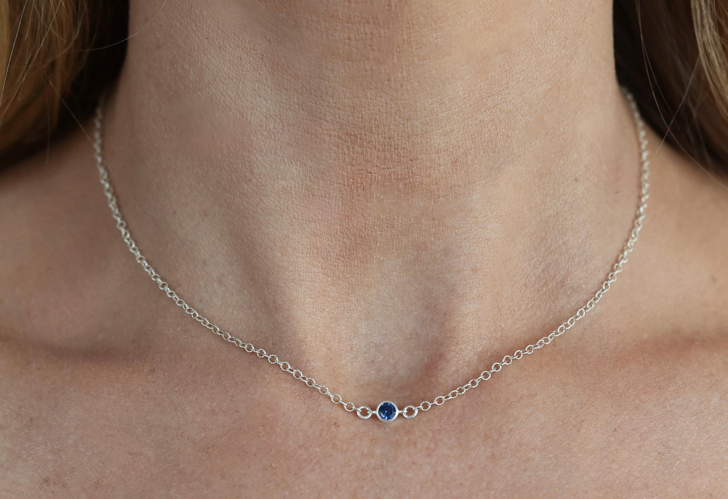 The Silver Birthstone Necklace December
