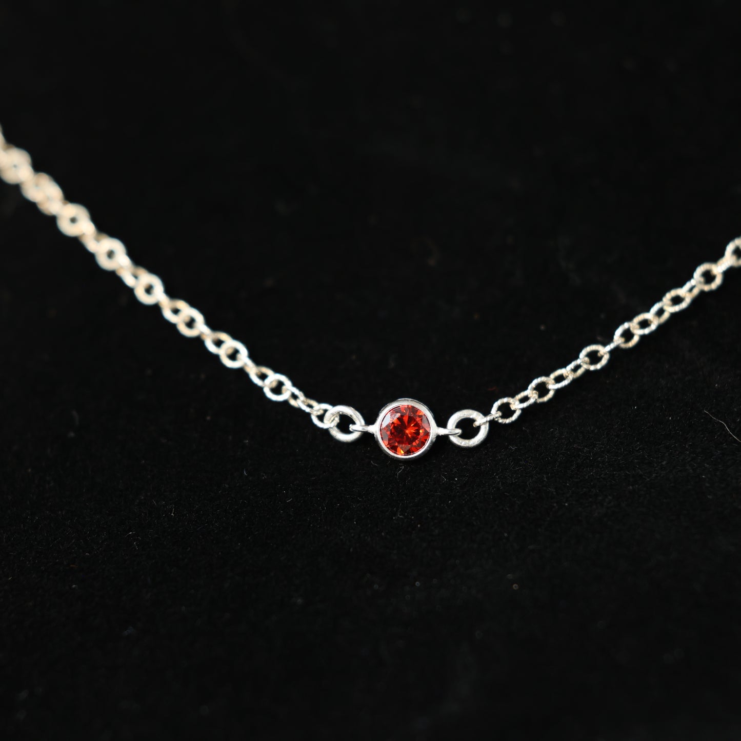The Silver Birthstone Necklace July