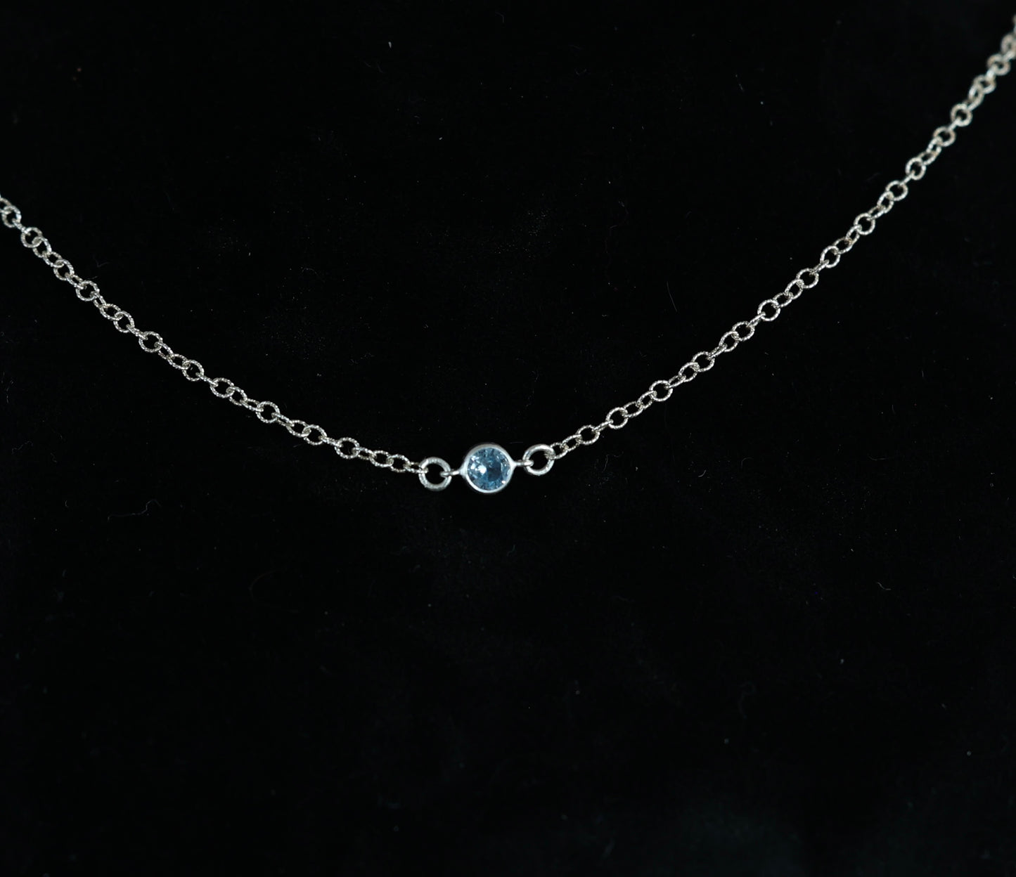 The Silver Birthstone Necklace March