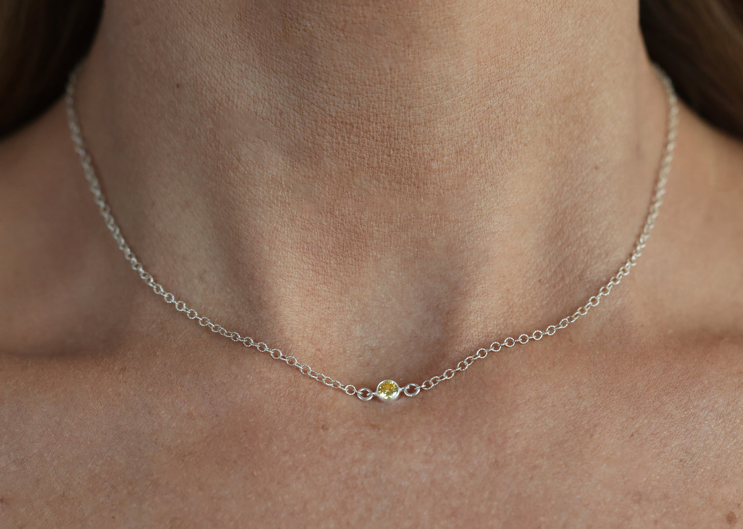 The Silver Birthstone Necklace November