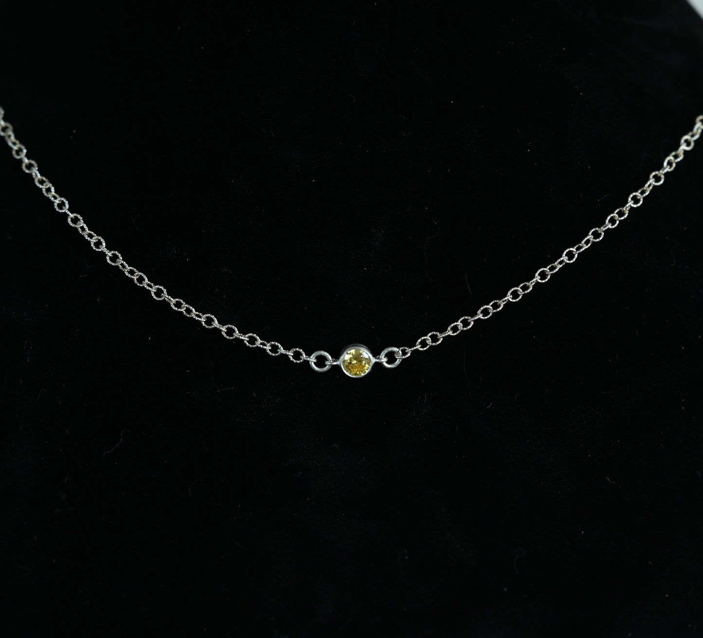 The Silver Birthstone Necklace November