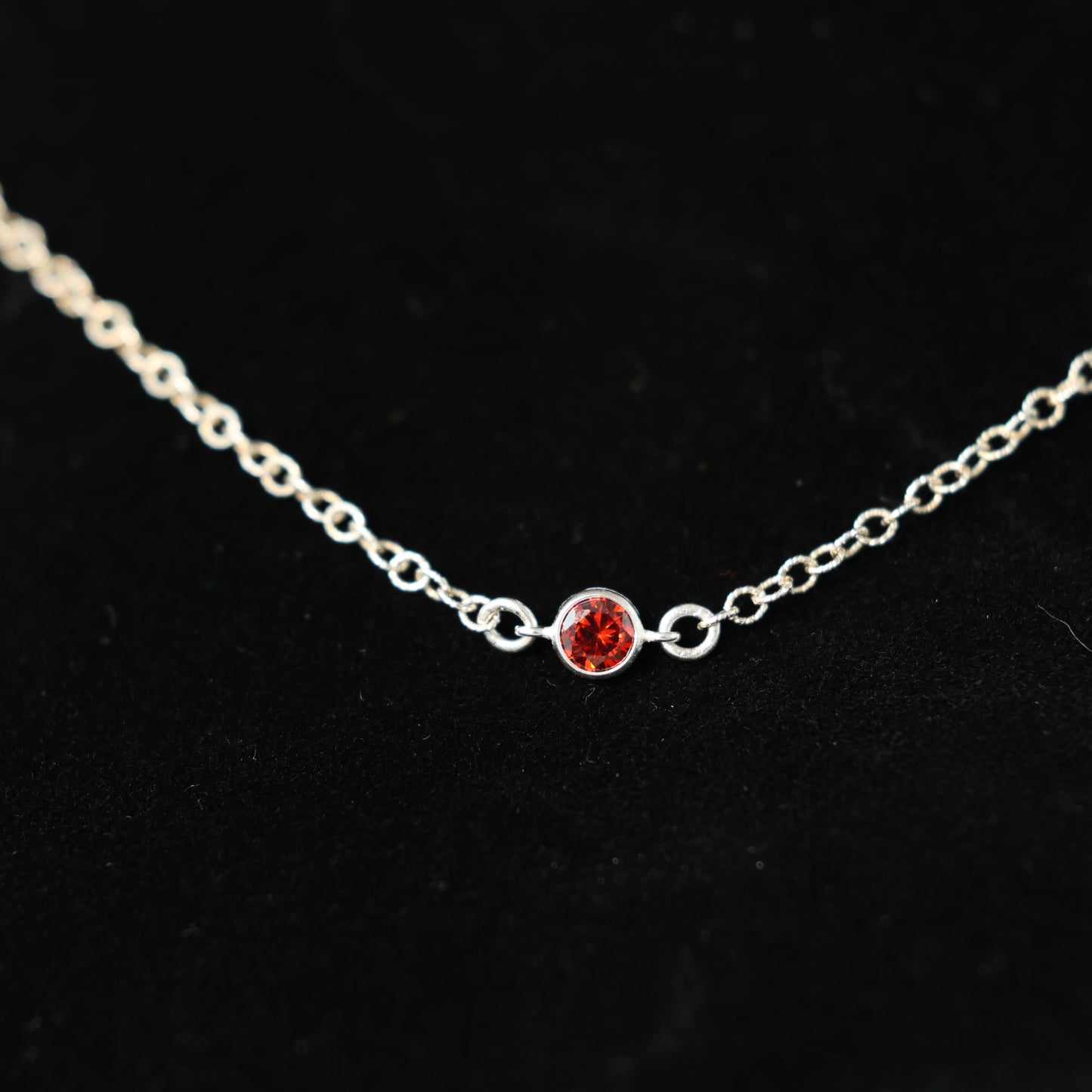 The Silver Birthstone Necklace January