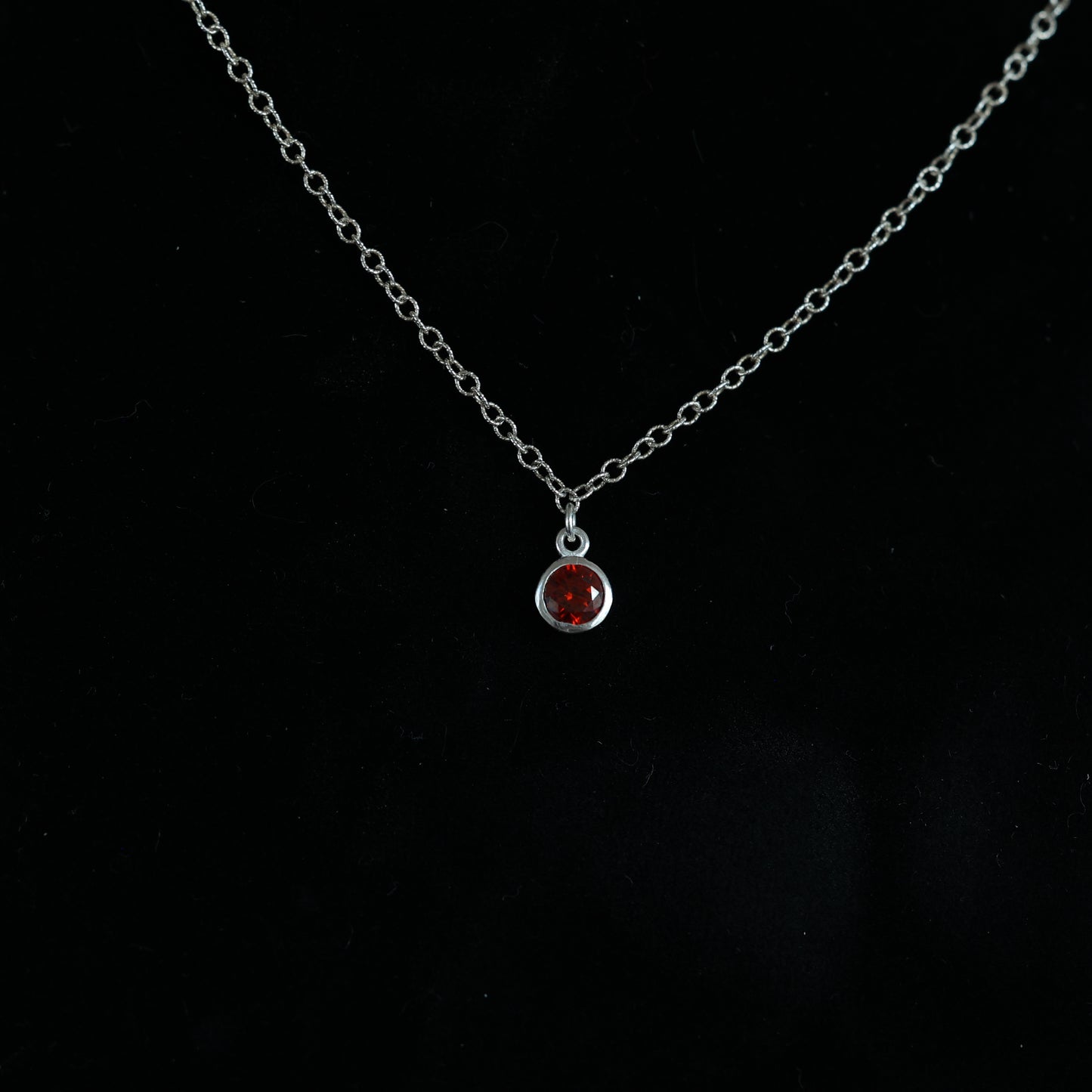 The Silver Birthstone Pendant Necklace January