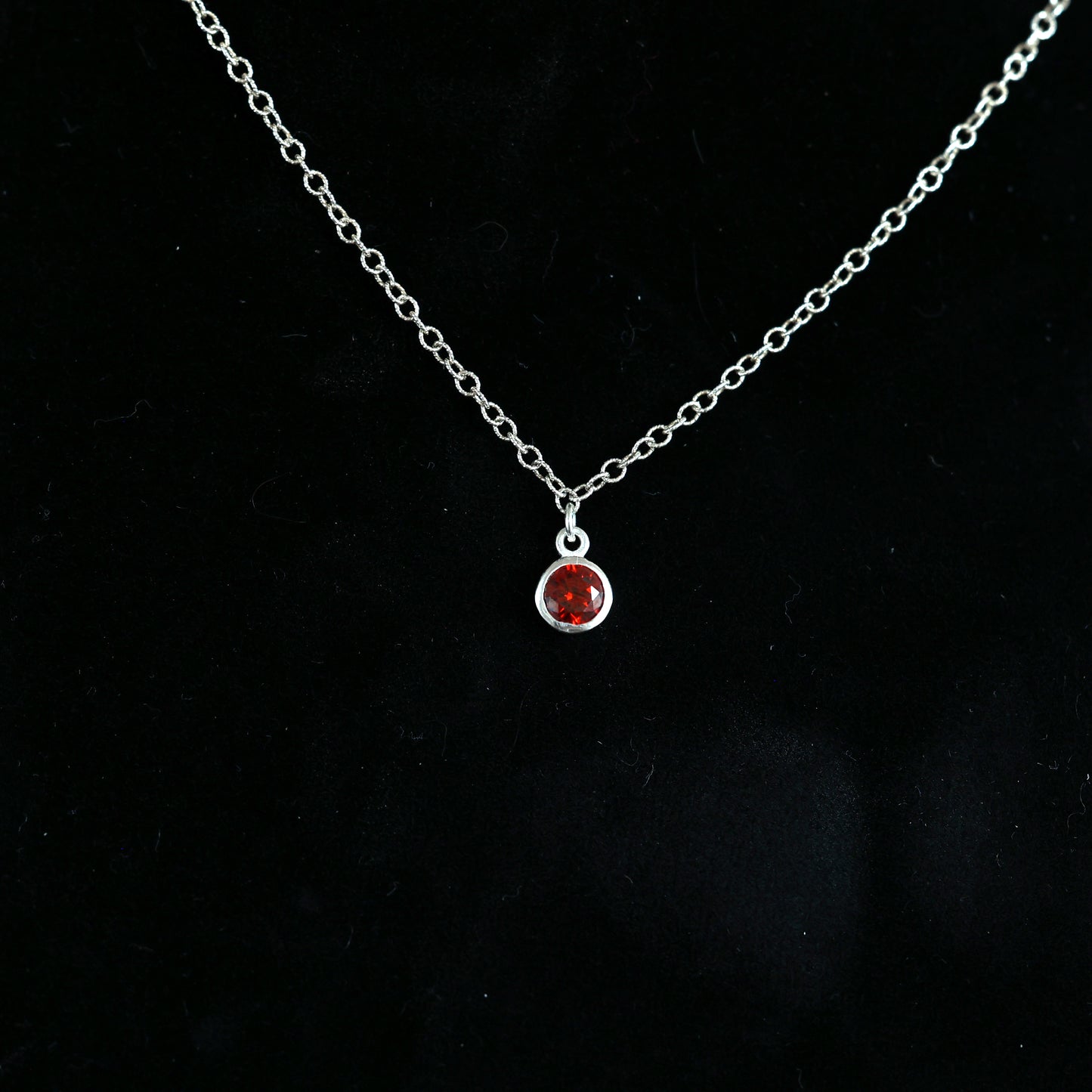 The Silver Birthstone Pendant Necklace January