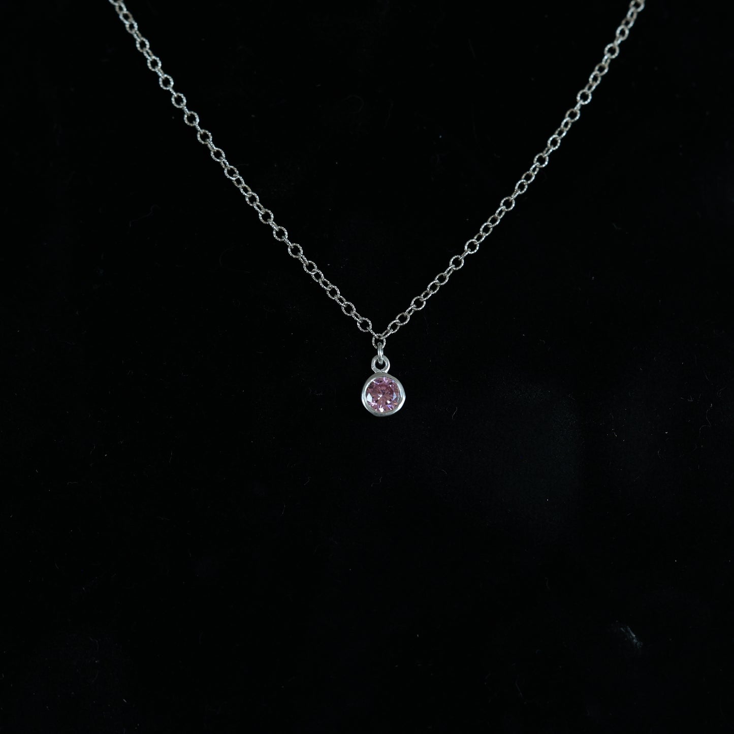 The Silver Birthstone Pendant Necklace October