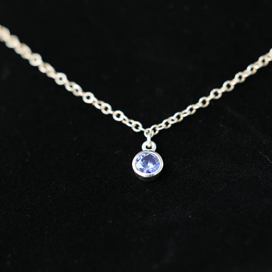 The Silver Birthstone Pendant Necklace February