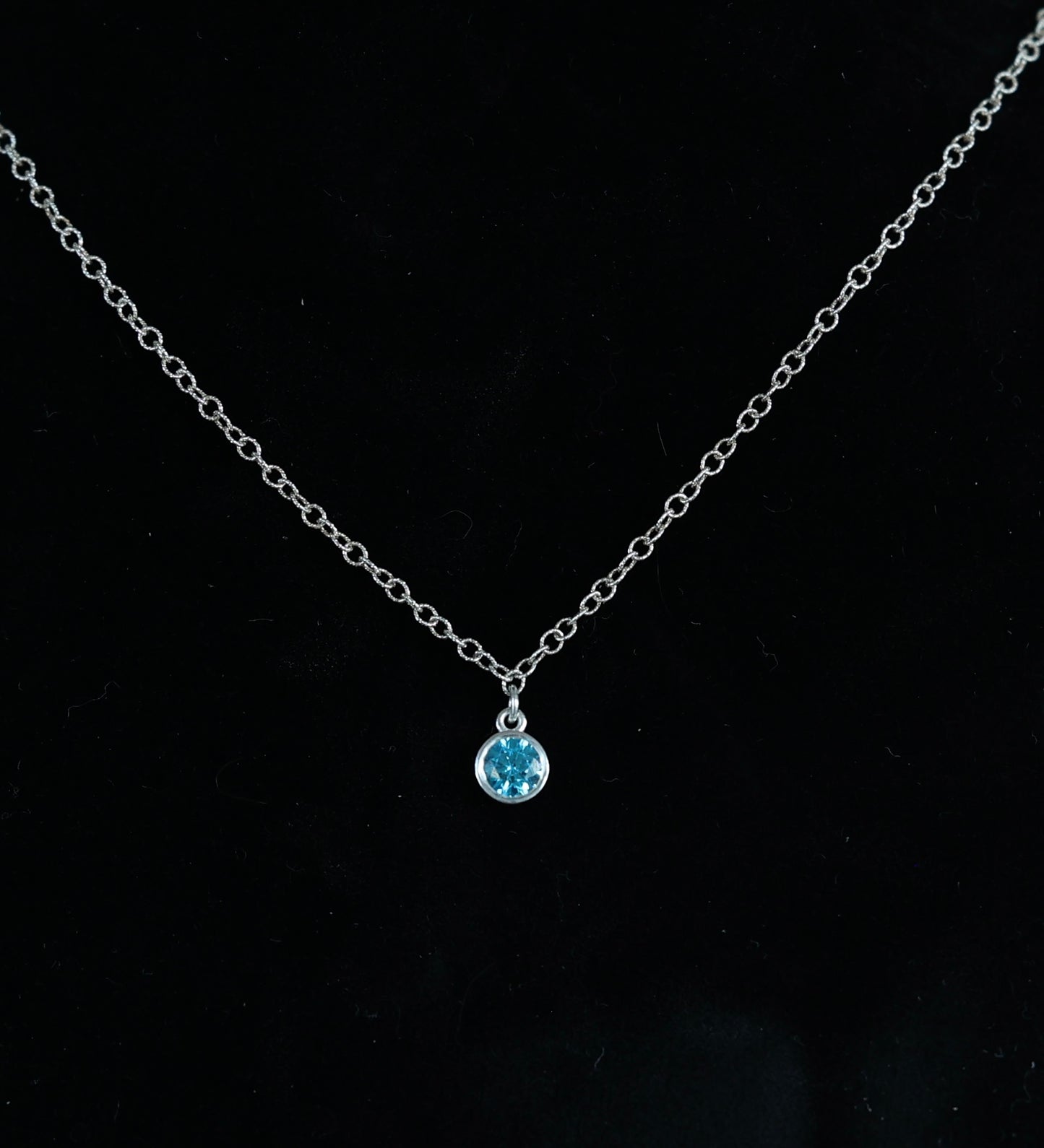 The Silver Birthstone Pendant Necklace March