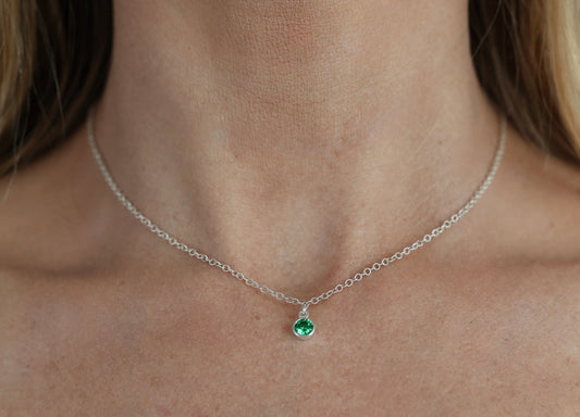 The Silver Birthstone Pendant Necklace May