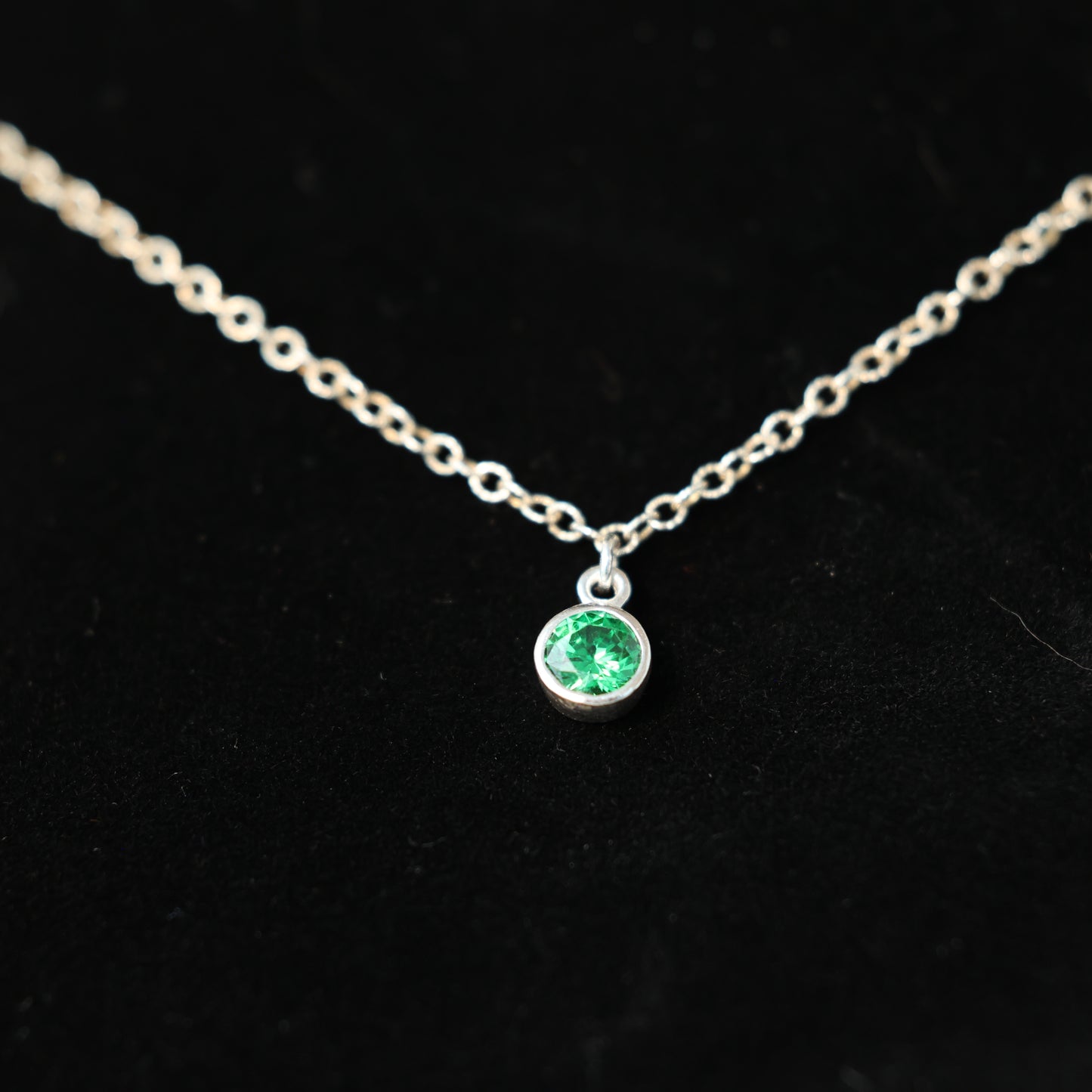 The Silver Birthstone Pendant Necklace May