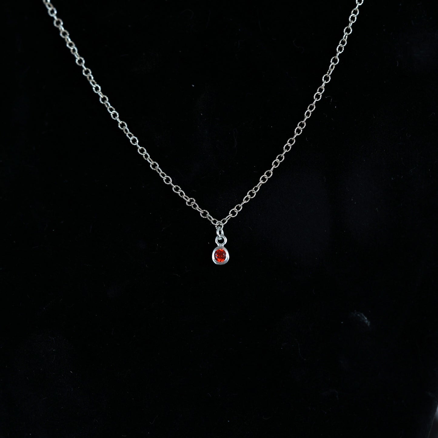 The Silver Birthstone Small Pendant Necklace January