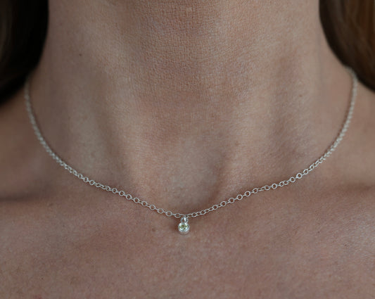 The Silver Birthstone Small Pendant Necklace November