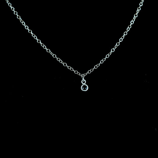 The Silver Birthstone Small Pendant Necklace March