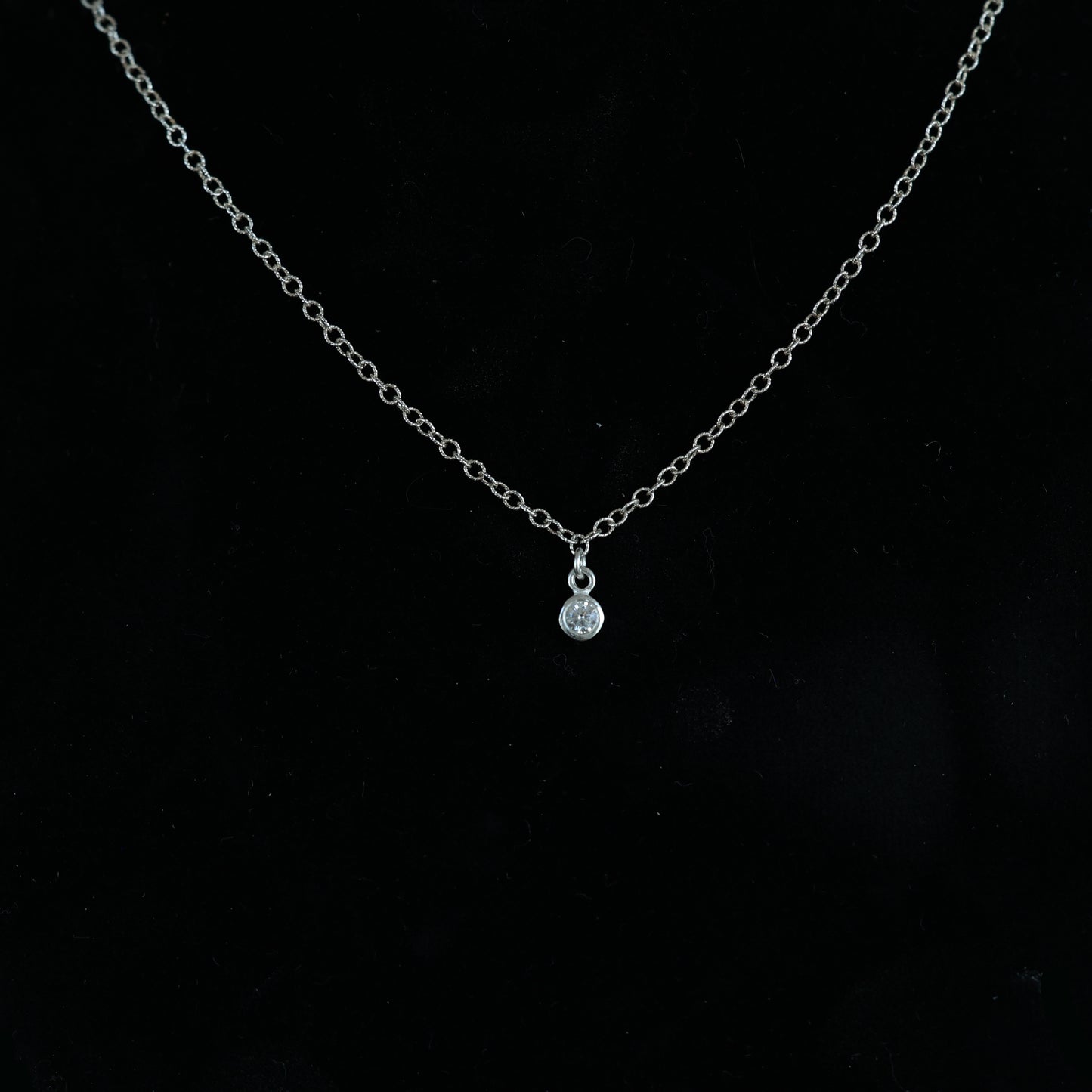 The Silver Birthstone Small Pendant Necklace April