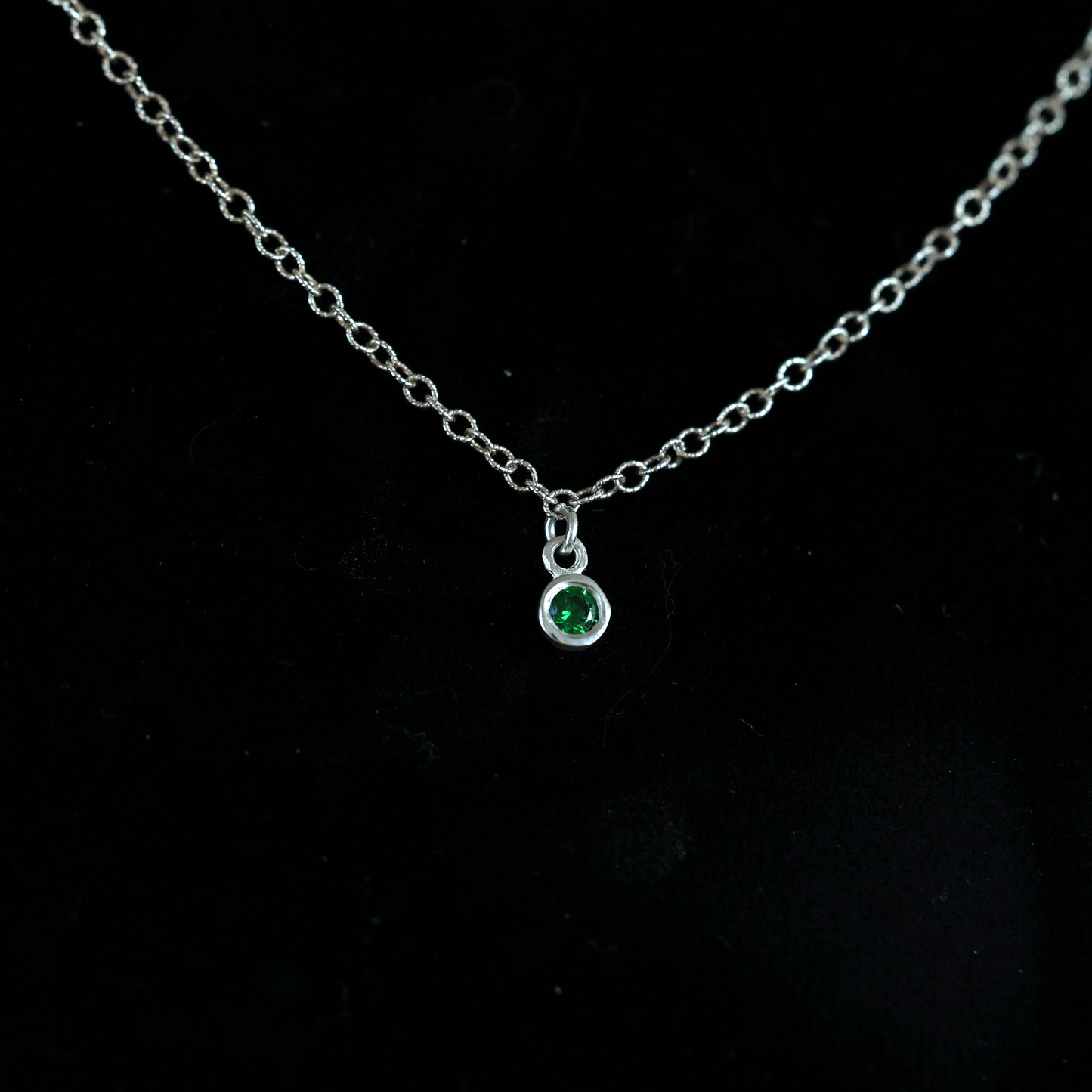 The Silver Birthstone Small Pendant Necklace May