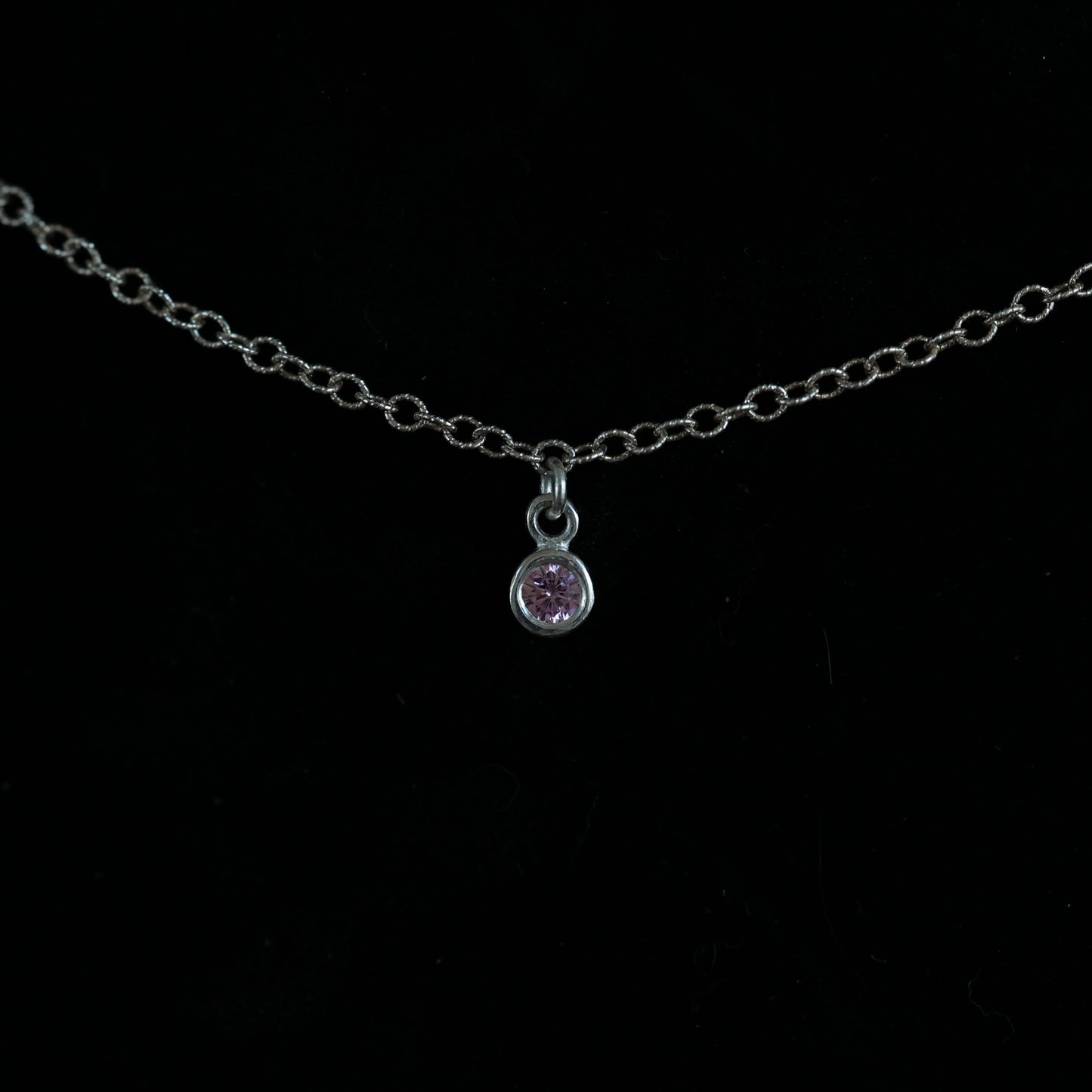 The Silver Birthstone Small Pendant Necklace June