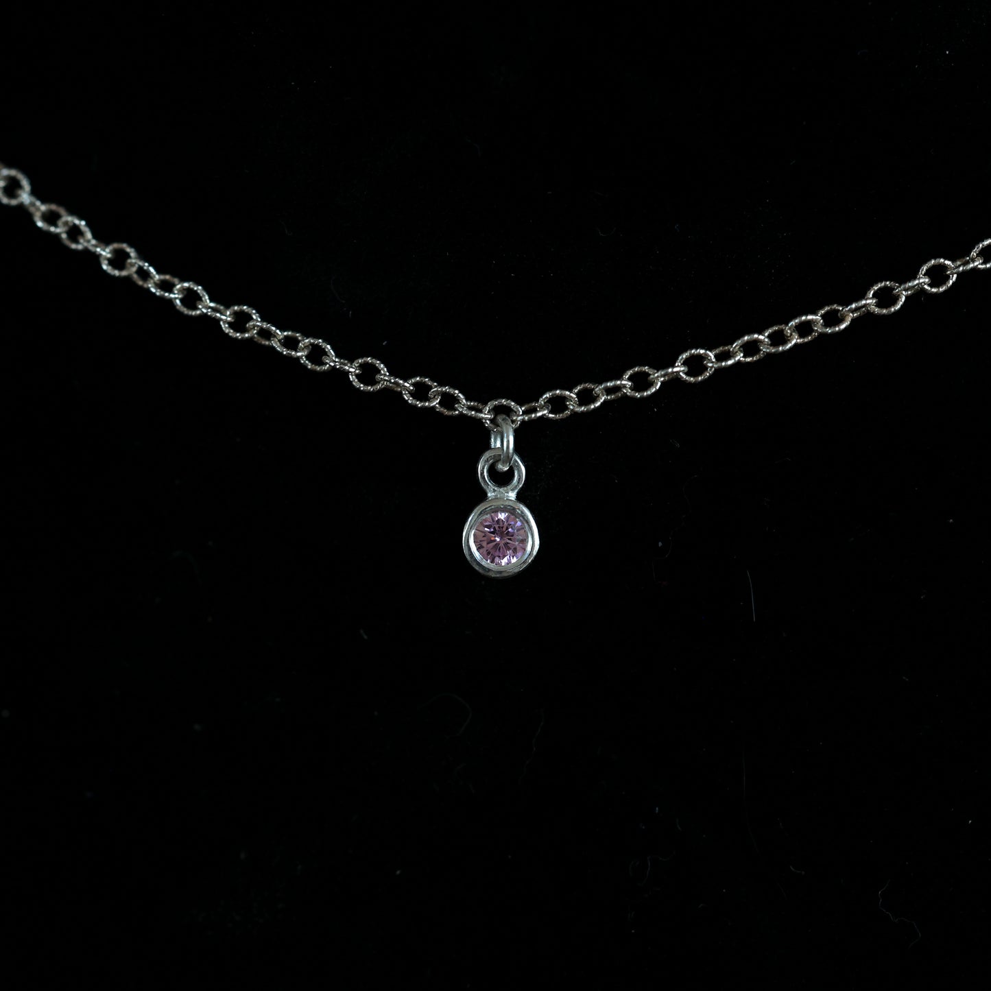 The Silver Birthstone Small Pendant Necklace June
