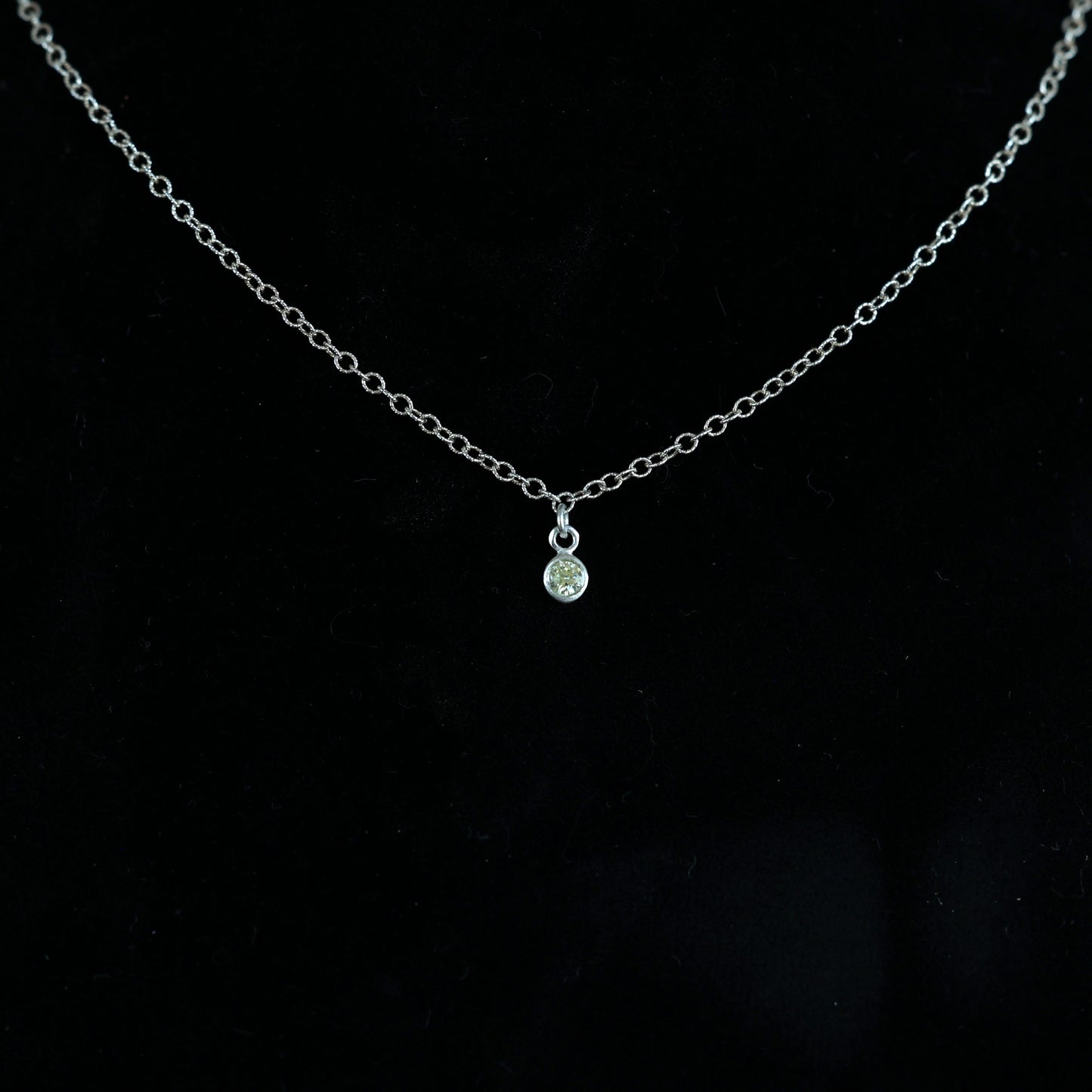 The Silver Birthstone Small Pendant Necklace August