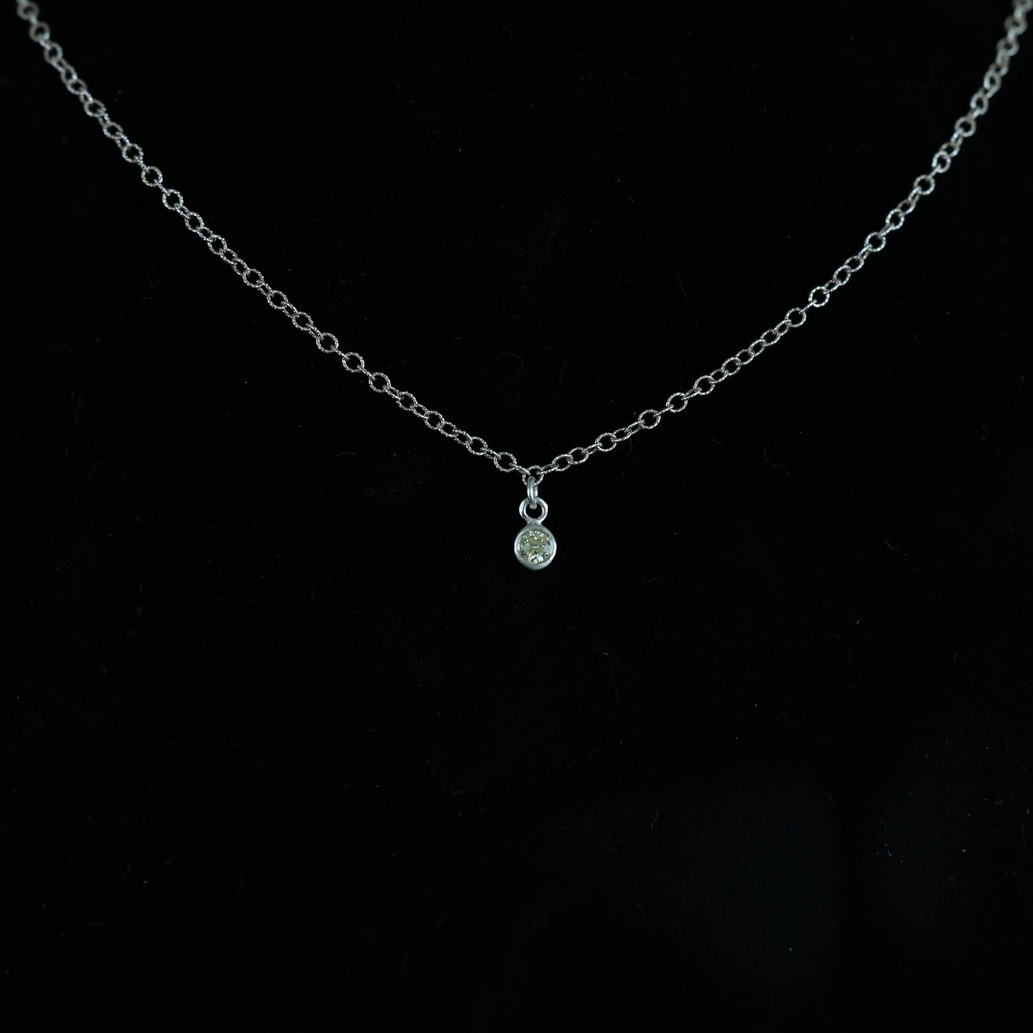 The Silver Birthstone Small Pendant Necklace August