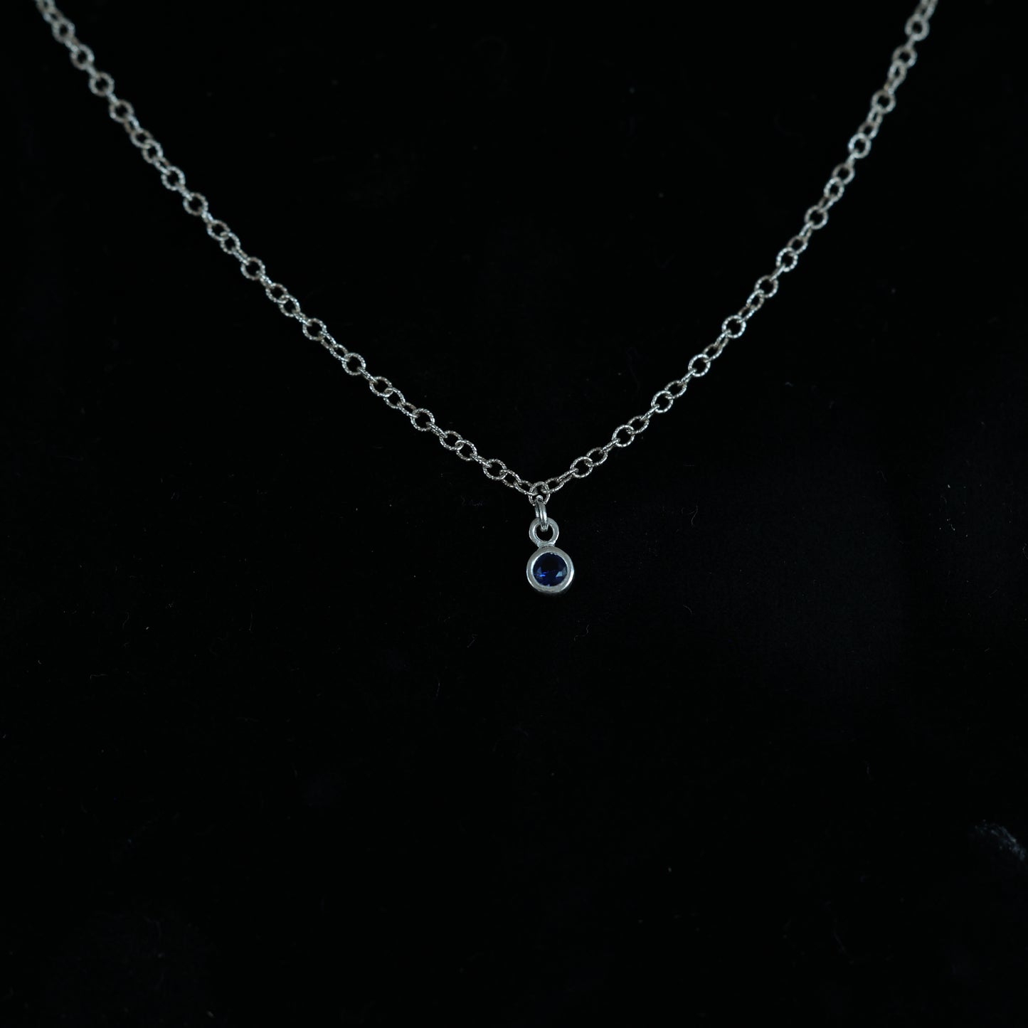 The Silver Birthstone Small Pendant Necklace September