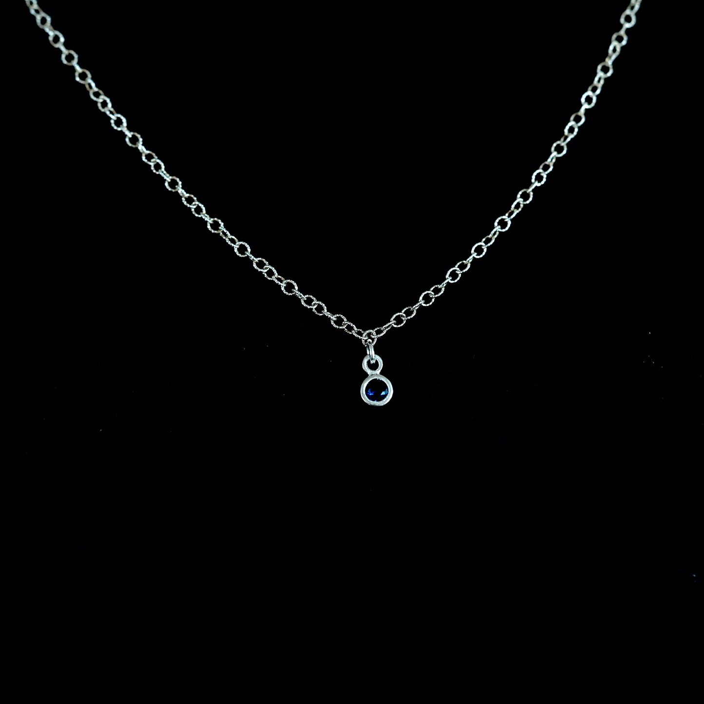 The Silver Birthstone Small Pendant Necklace September