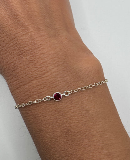 The Silver Birthstone Bracelet January