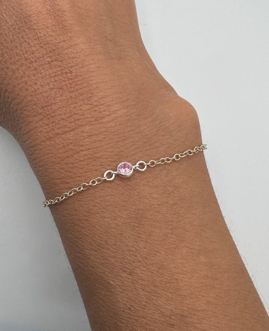 The Silver Birthstone Bracelet October