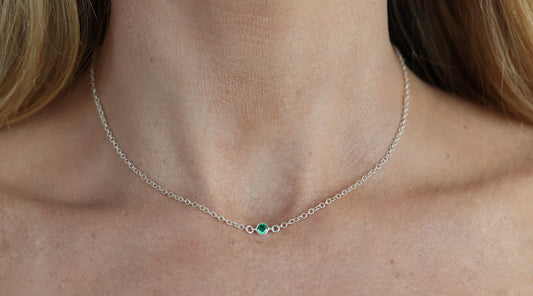 The Silver Birthstone Necklace May