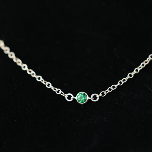 The Silver Birthstone Necklace May