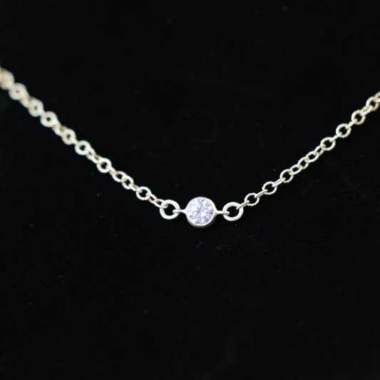 The Silver Birthstone Necklace April