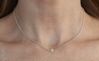 The Silver Birthstone Necklace August