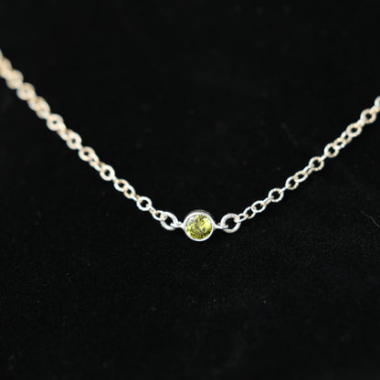 The Silver Birthstone Necklace August