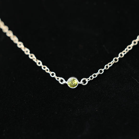The Silver Birthstone Necklace August