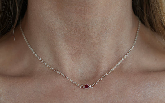 The Silver Birthstone Necklace January