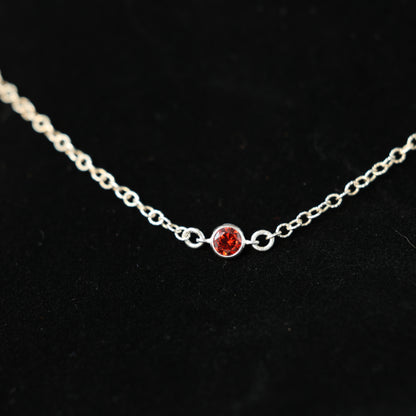 The Silver Birthstone Necklace July