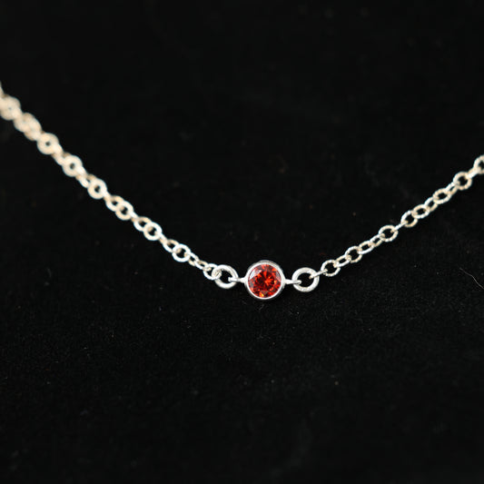 The Silver Birthstone Necklace July